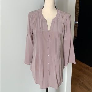 BCBG pale lavender silk blouse